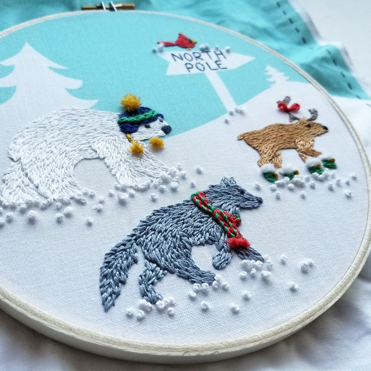 Polar Pals Hand Embroidery Pattern (PDF)