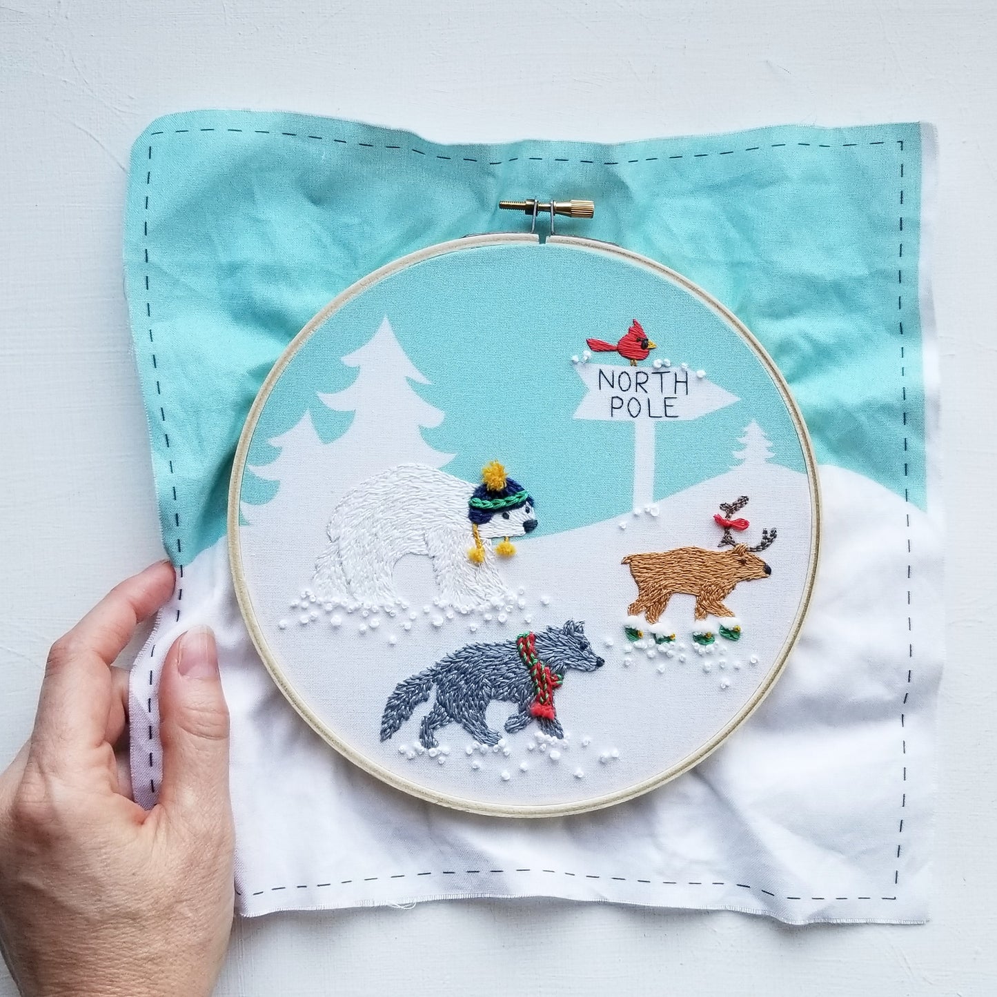 Polar Pals Hand Embroidery Pattern (PDF)