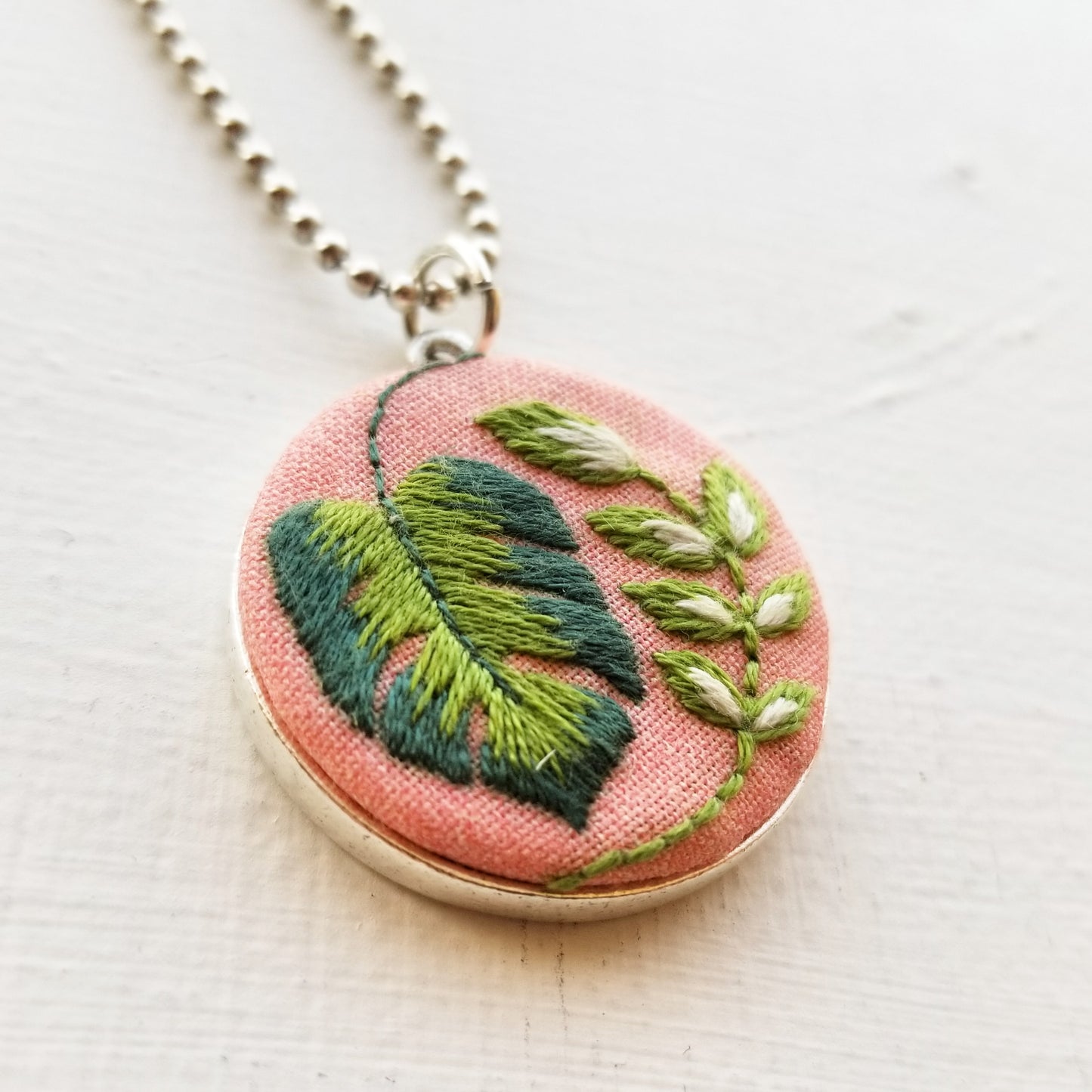 DIY Hand Embroidered Jewelry Kit: Tropical Plants