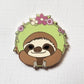 Happy Sloth Enamel Needle Minder