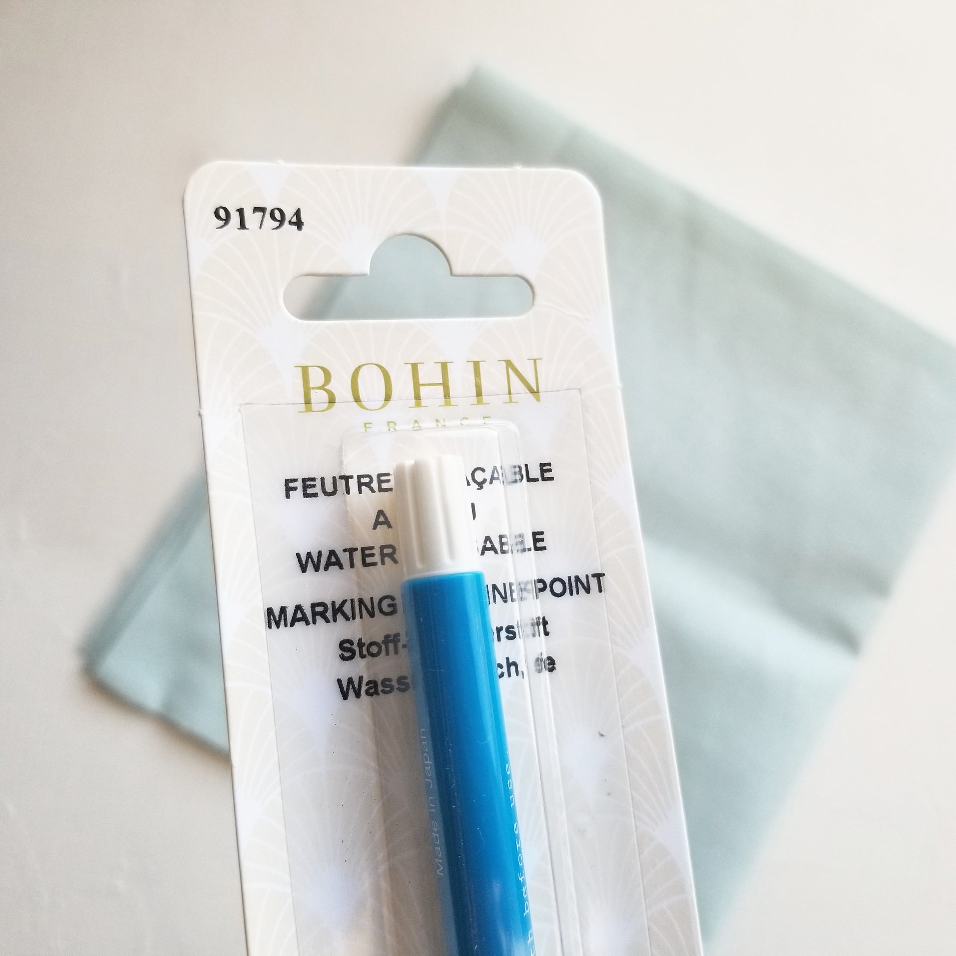 Bohin Permanent Black Textile Pen for Fabric quilting 