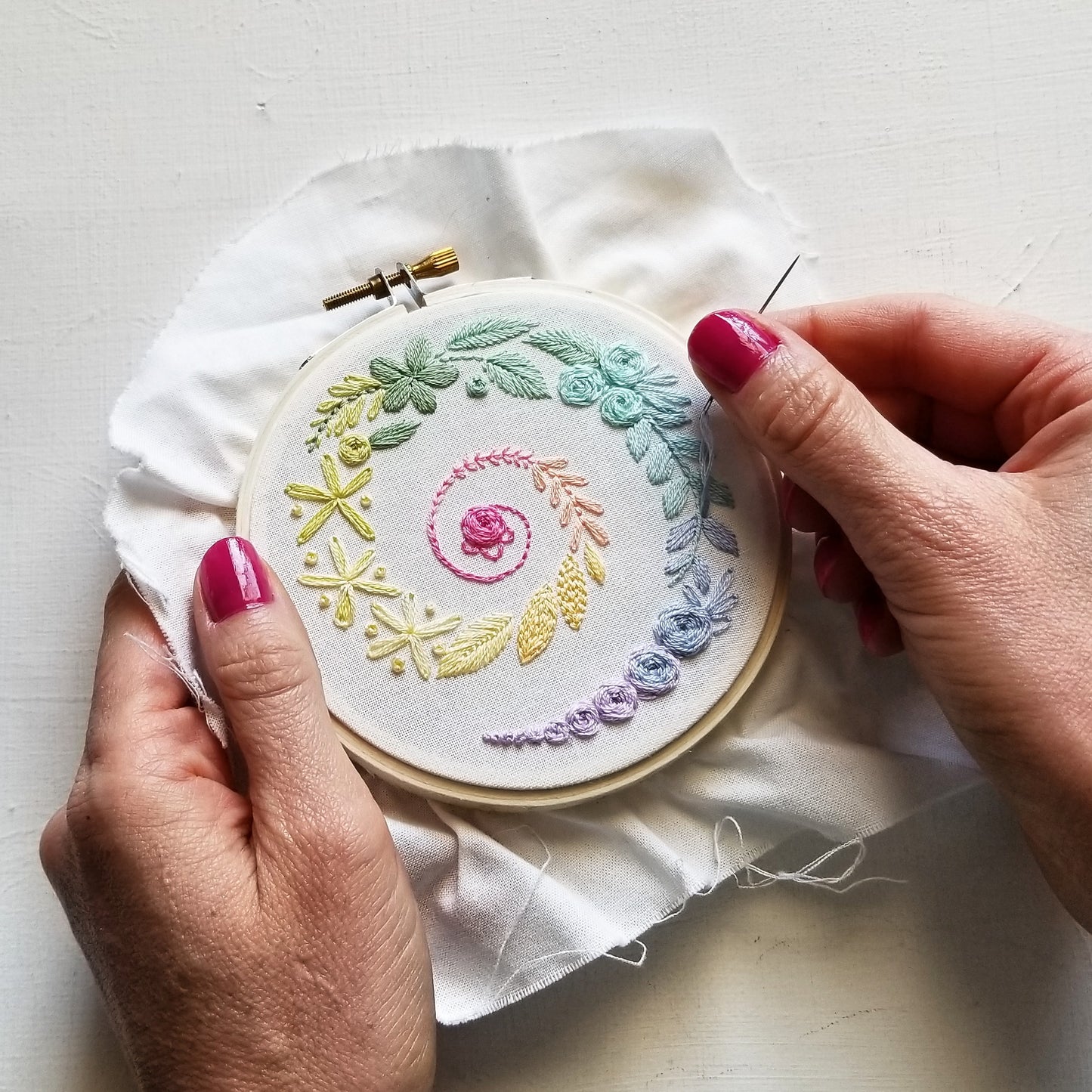 Spiral Sampler Beginner Embroidery Pattern (PDF)