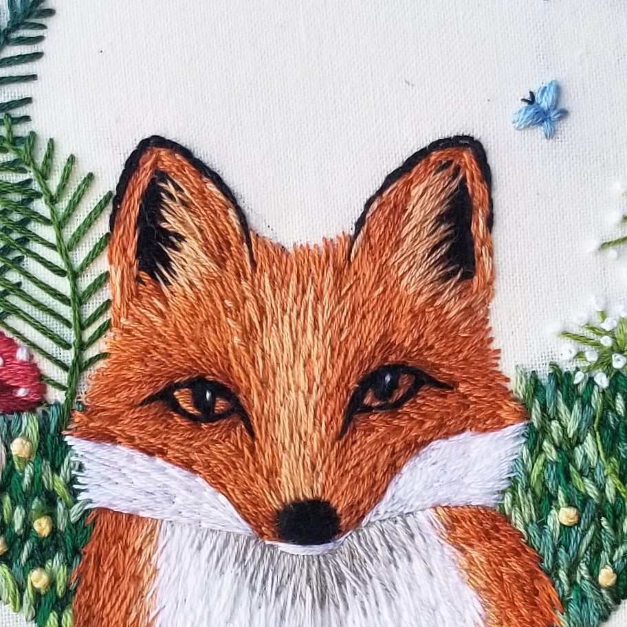 Red Fox Embroidery Kit