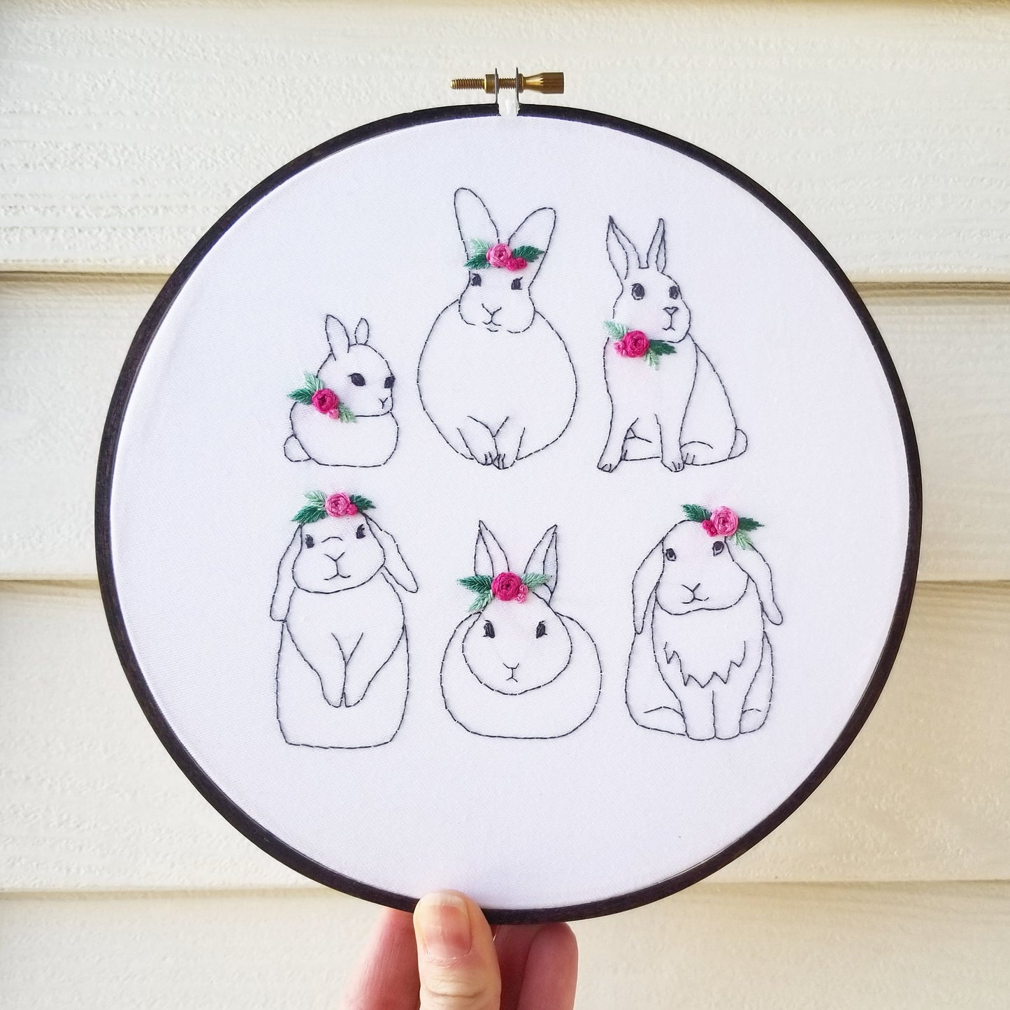 Floral Bunnies Embroidery Pattern (PDF)