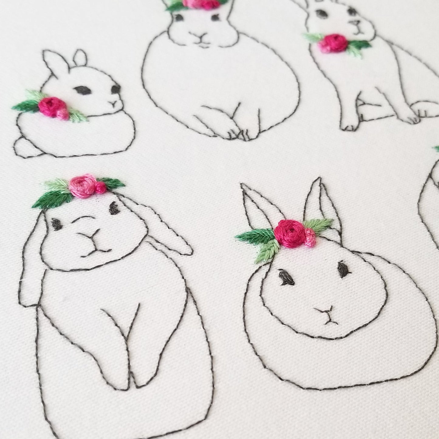 Floral Bunnies Embroidery Kit