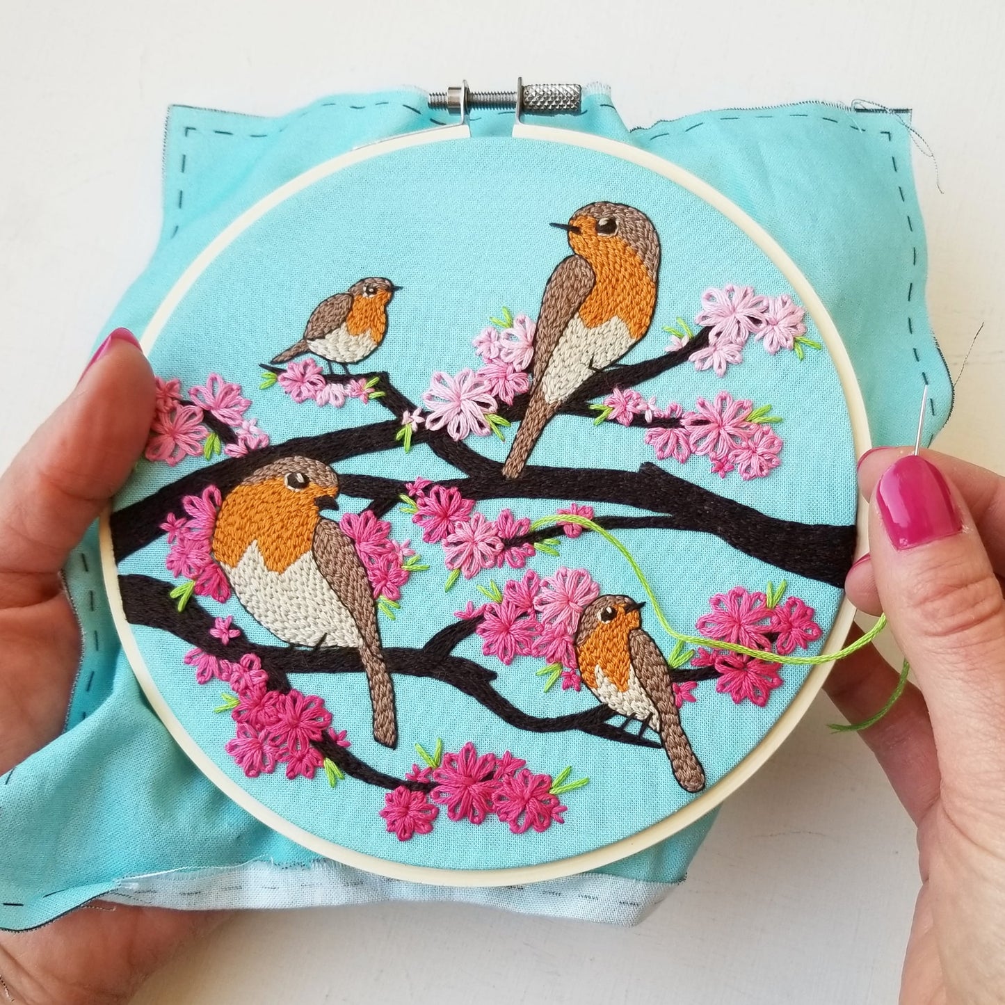 Spring Birds Printed Fabric