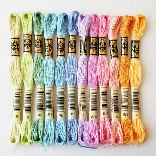 Vintage DMC Embroidery Bundles, Hand Embroidery Floss, Bunch of 10 Thr