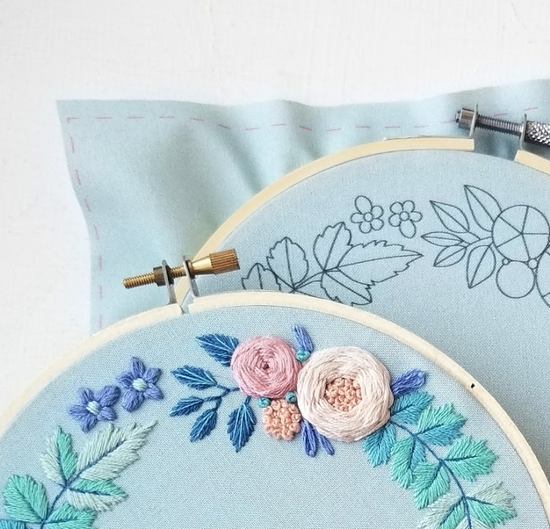 Morning Blooms Printed Fabric – Jessica Long Embroidery