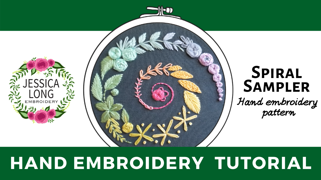 Spiral Sampler Beginner Embroidery Pattern (PDF)